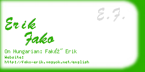 erik fako business card